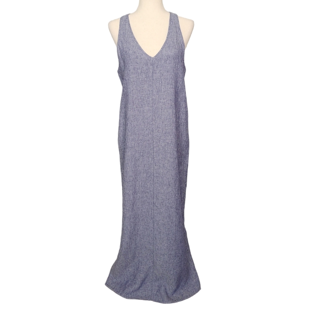 Artisan NY 100% Boho Linen Maxi Coastal Minimalist Lagenlook Dress | Size Small